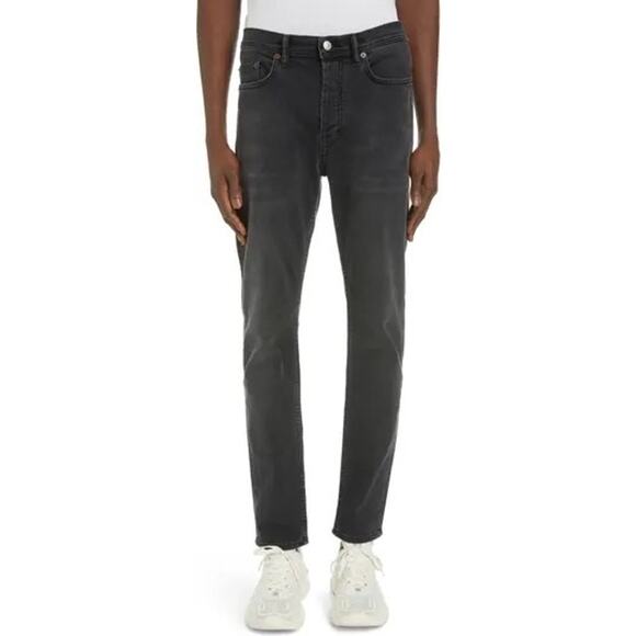 Acne Studios River Slim Tapered Washed Black Denim Jeans Size 32x34 - Picture 1 of 13